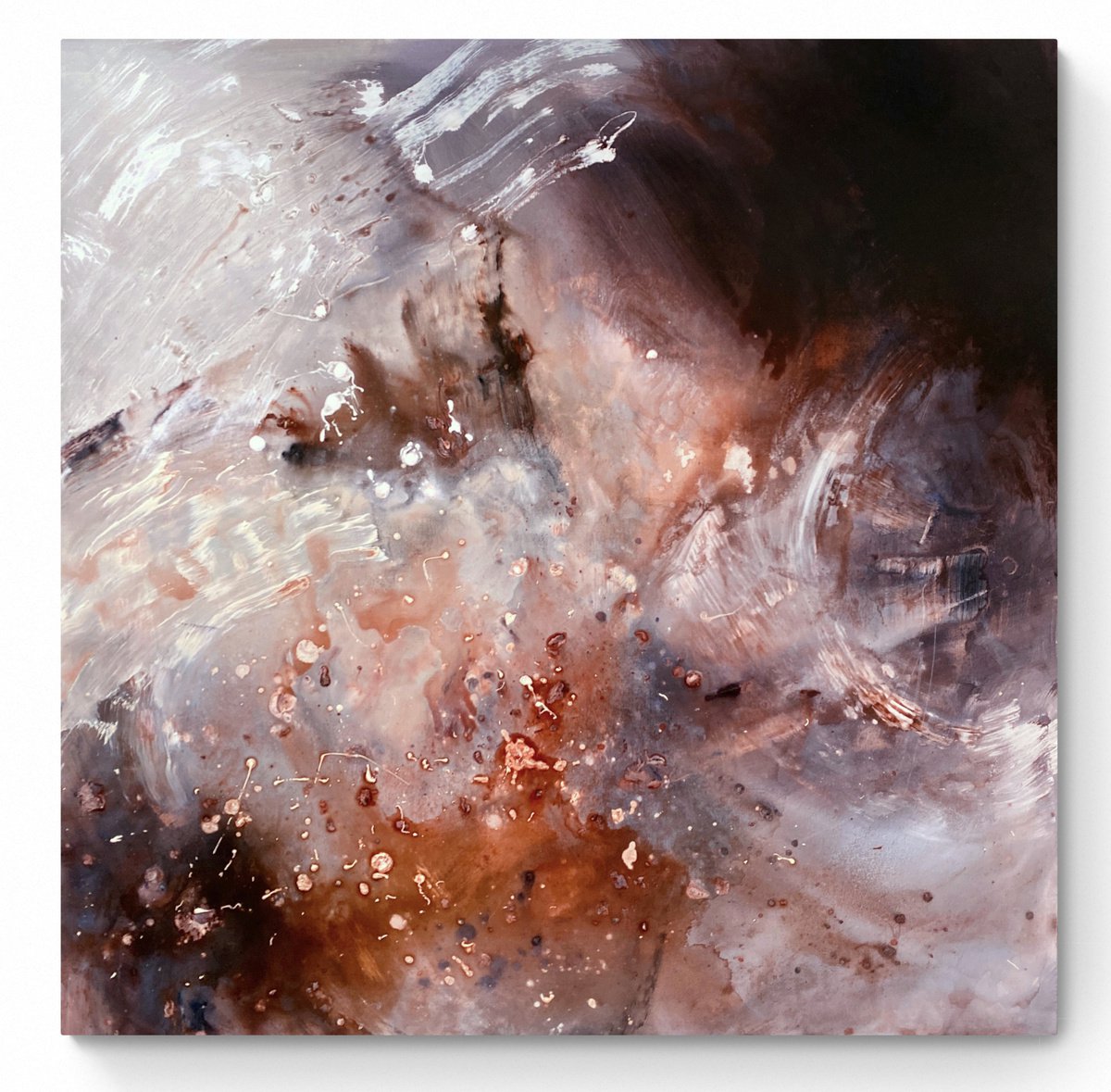 Abstract Acrylic Painting By Cristina Dalla Valentina, 35 X 35, Baroque Harmonies 1, Original Artwork