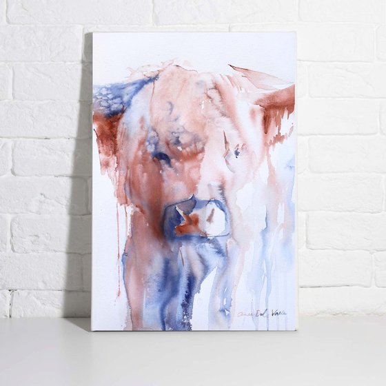 Highland Cow watercolour painting