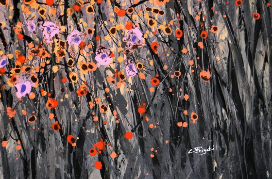 For Eternity - Super sized original abstract floral landscape