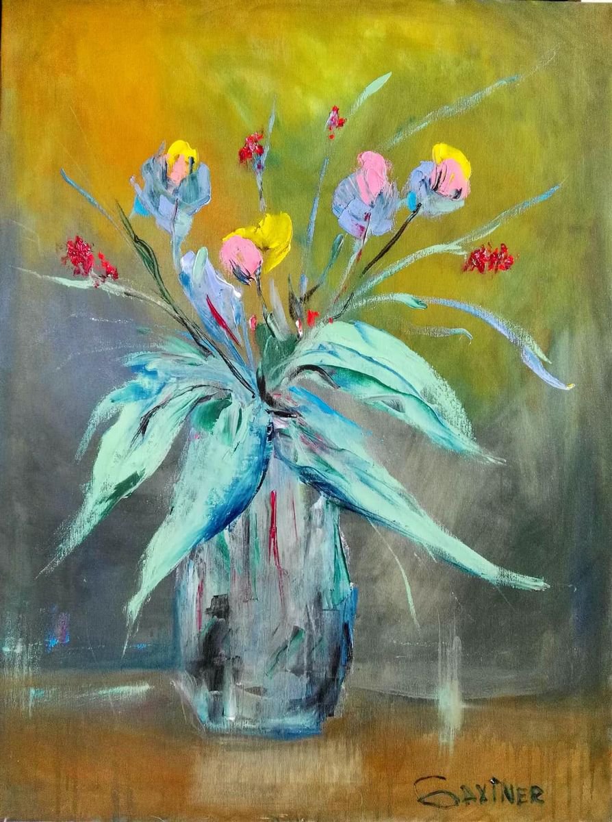 Expressive Oil Painting , Still Life Iii By Leo Baxiner, 24 X 31, Artwork For Sale On Artfinder