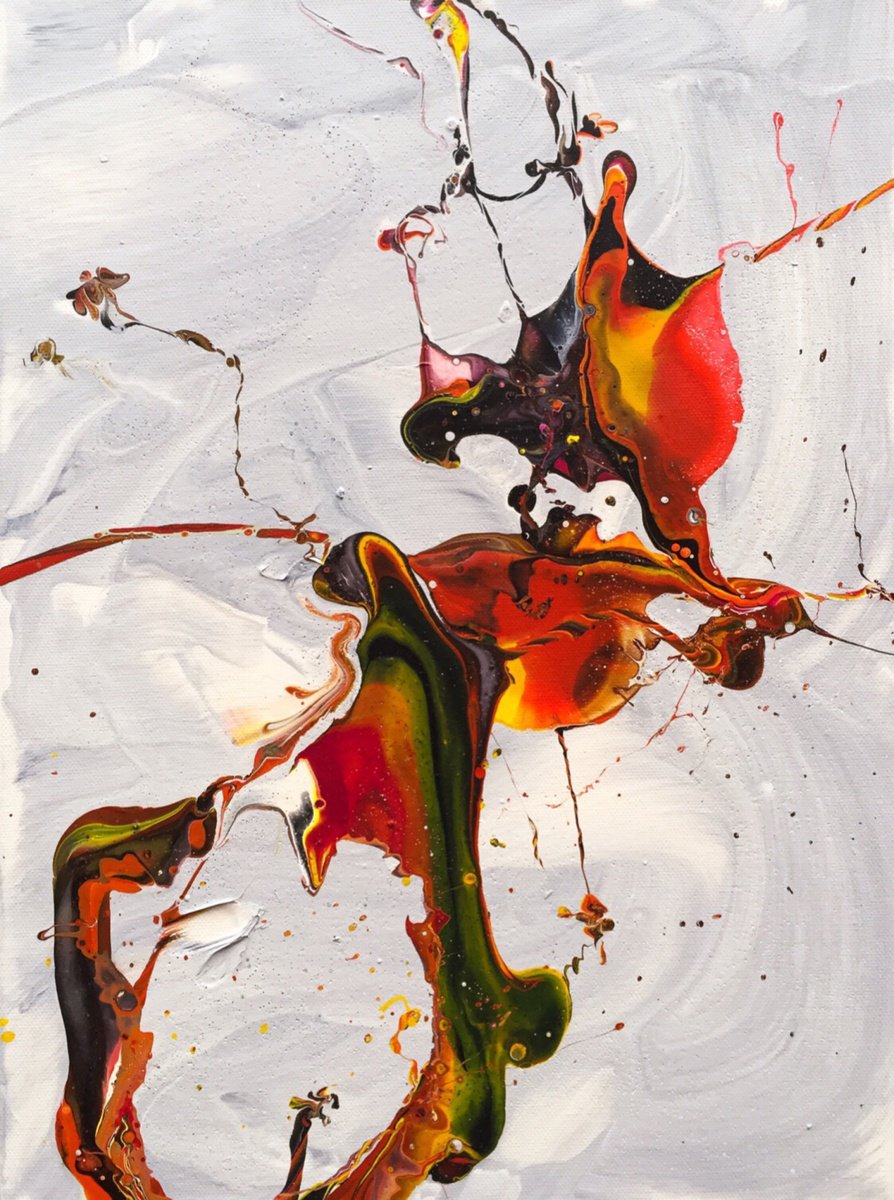 Abstract Acrylic Painting By Jean-Philippe Estebenet, 12 X 16, Le Qui?te Des Sorciers Andalous, Original Artwork