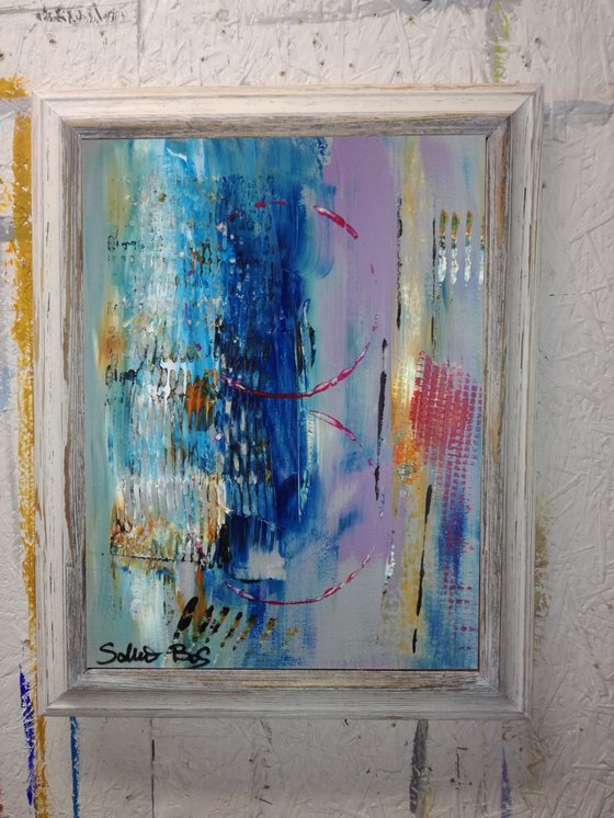 framed abstract painting za045
