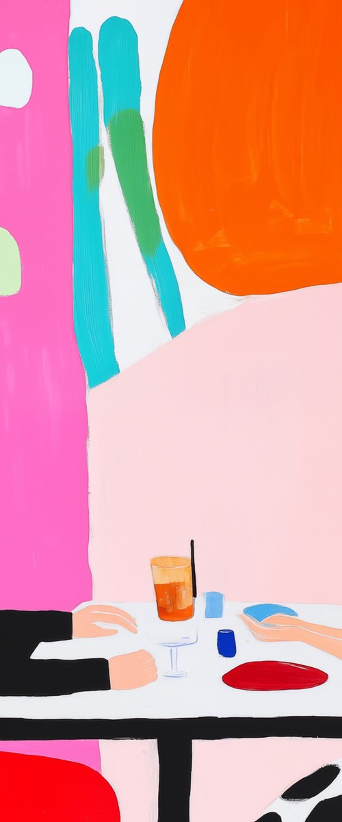 Colorful Café Encounter by Sasha Robinson