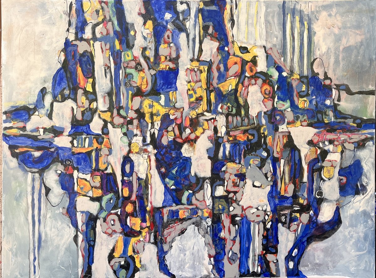 Wake Up Blue 15 By Jeffrey Davies, 48 X 36, Artwork For Sale On Artfinder