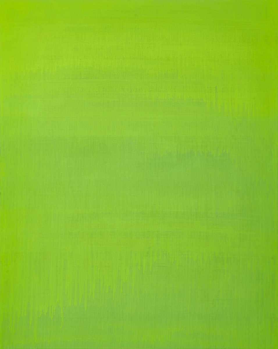 Abstract Acrylic Painting By Simon Findlay, 47 X 59", Almost Yellow, Original Artwork