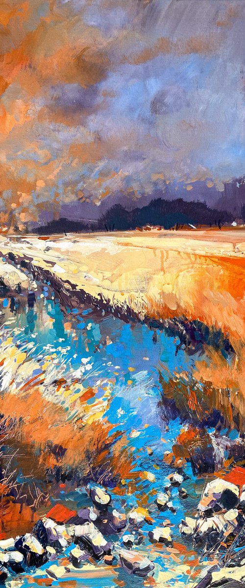 Autumn Landscape - Amber Fields by Irina Rumyantseva