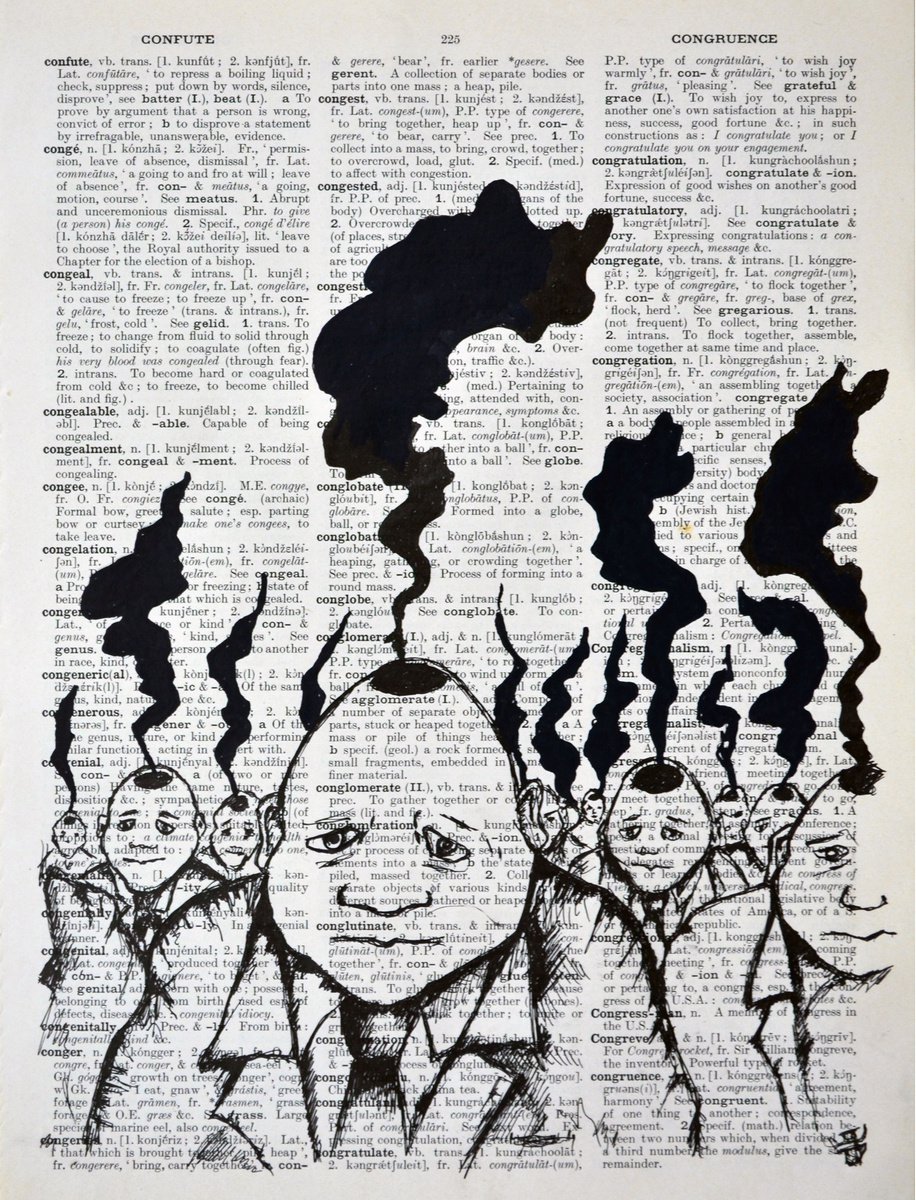 Portrait Collage By Jakub Dk - Jakub D Krzewniak, 8 X 11, The Wall Street Heads, Original Artwork