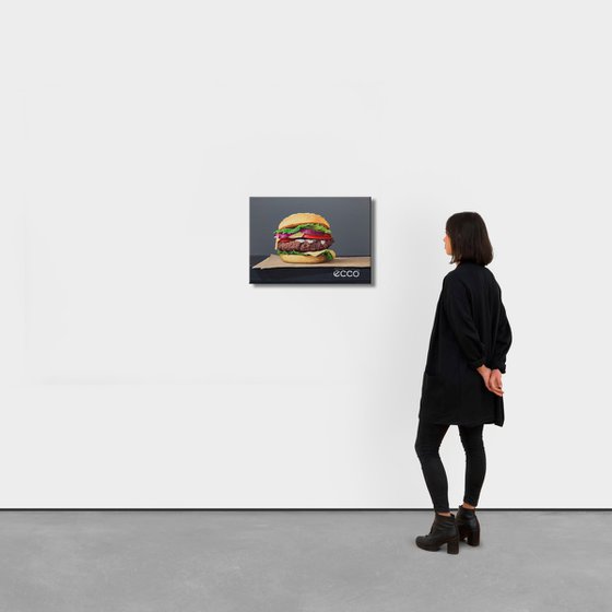 Hyperrealistic still life "Just Cheeseburger..."