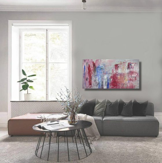 large paintings for living room/extra large painting/abstract Wall Art/original painting/painting on canvas 120x60-title-c755