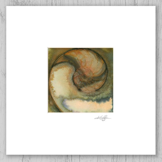 Matted Nautilus Shell 9 - Painting by Kathy Morton Stanion