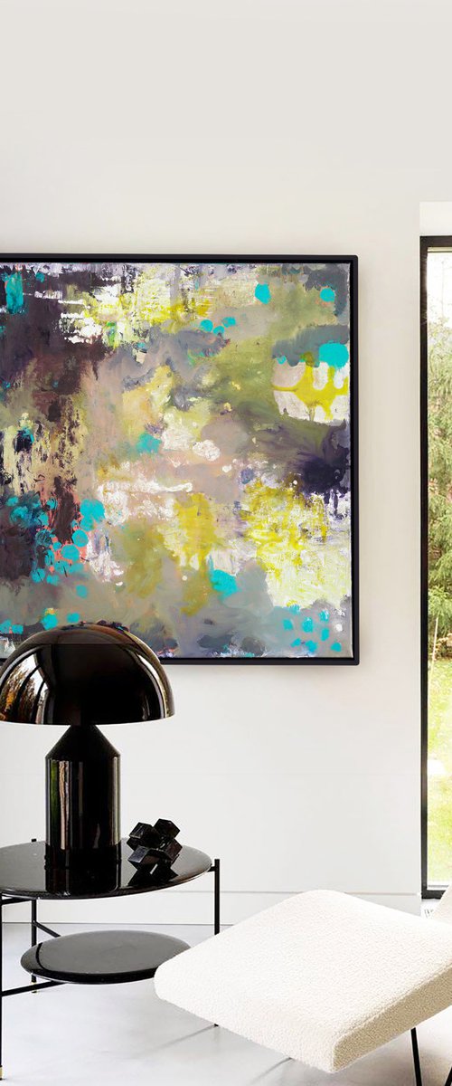 Thoughts ... 30x30" 76x76cm Contemporary Art by Bo Kravchenko by Bo Kravchenko