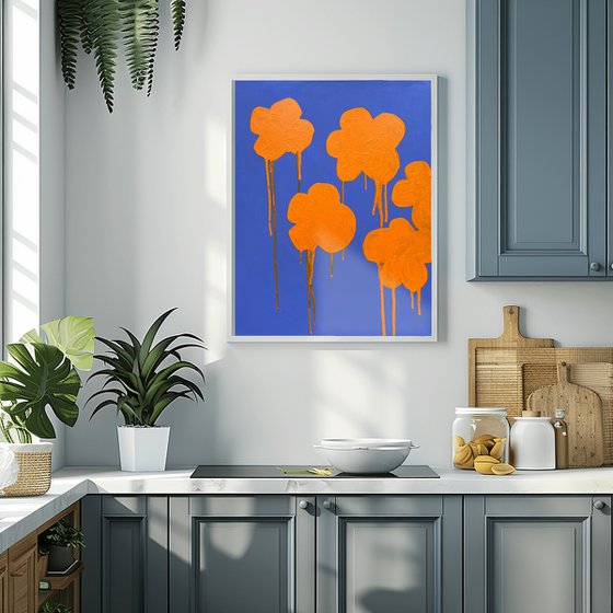 Dripping Orange Flower Clouds