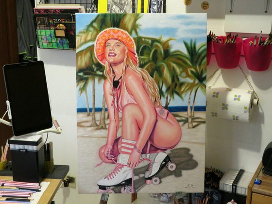 "Skater on the beach"