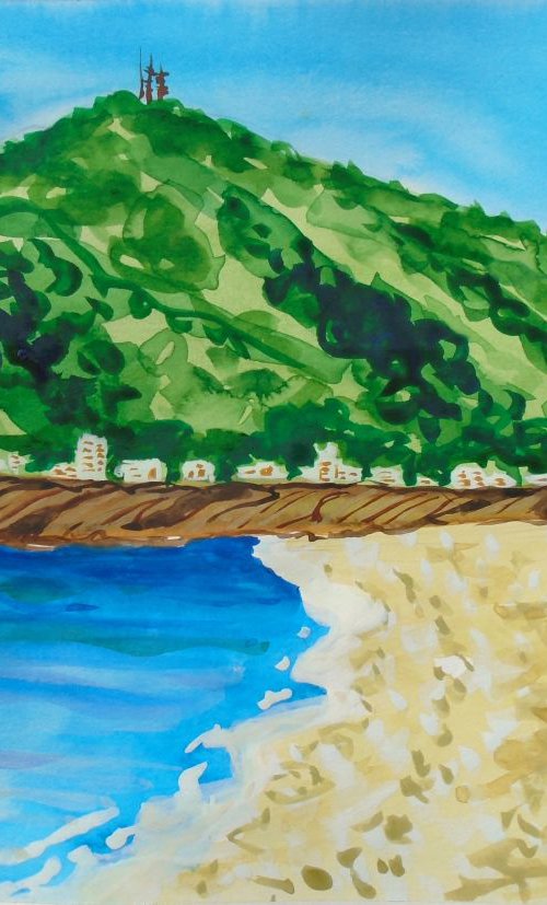 Sierra Helada from Albir beach by Kirsty Wain