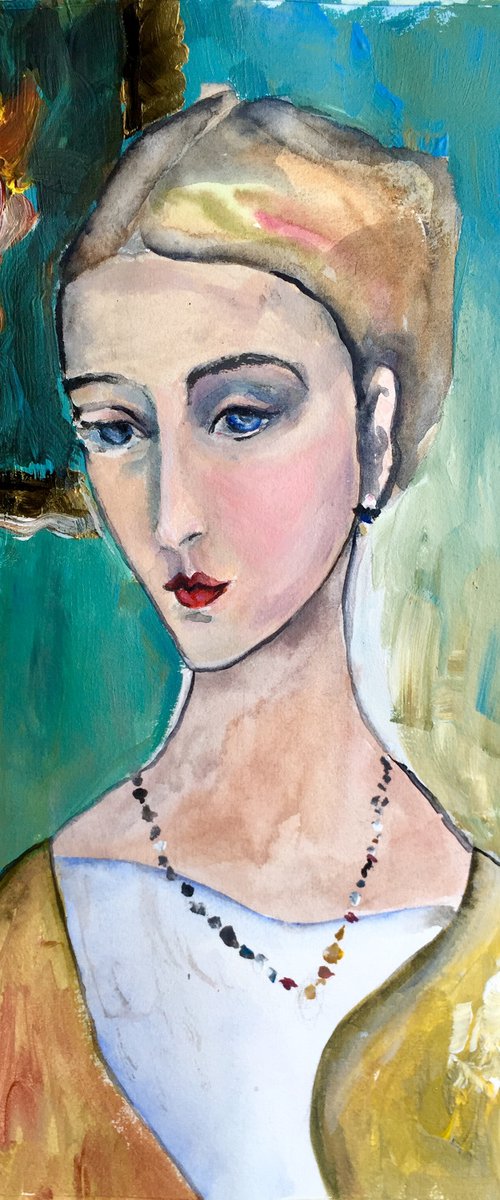 Modigliani Classic Woman in London #7 by Mila Kilic