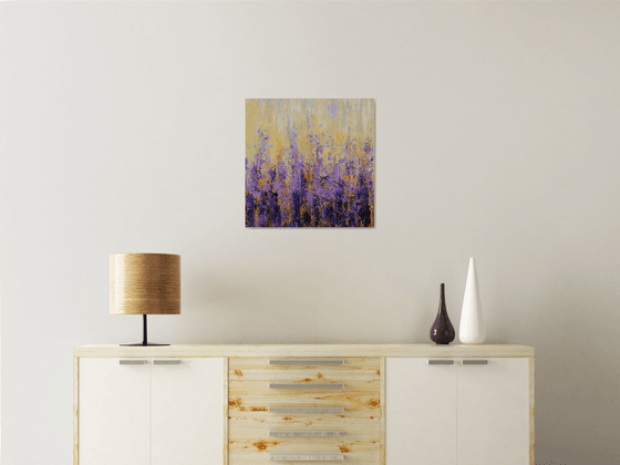 Lavender Field - Textured Abstract Floral Painting