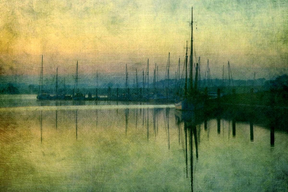 * Misty Morning in the Harbour - Hahnemuhle Photo Rag by Sandra Roeken