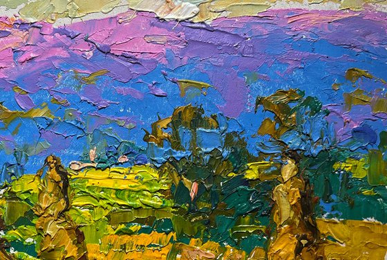 Haystack and mountains
