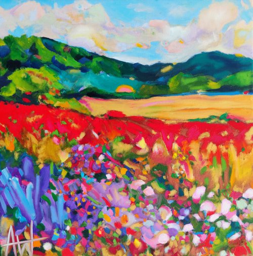 Scarlet Landscape by Angie Wright