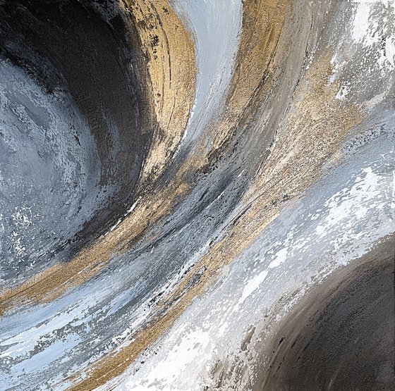 Golden Motion in Blue and Stone.Gold Textured