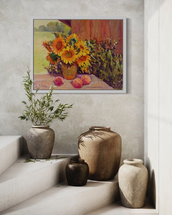 Sunflowers and Peaches