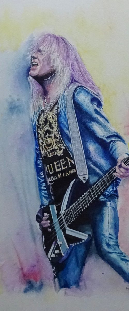 Rick Savage (Def Leppard) by Mel Davies Original Art