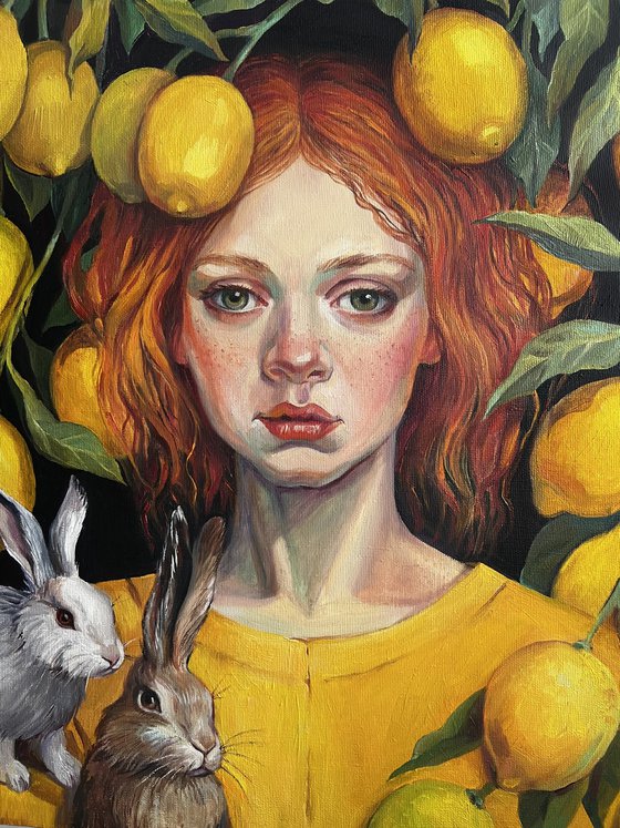 Girl with lemons