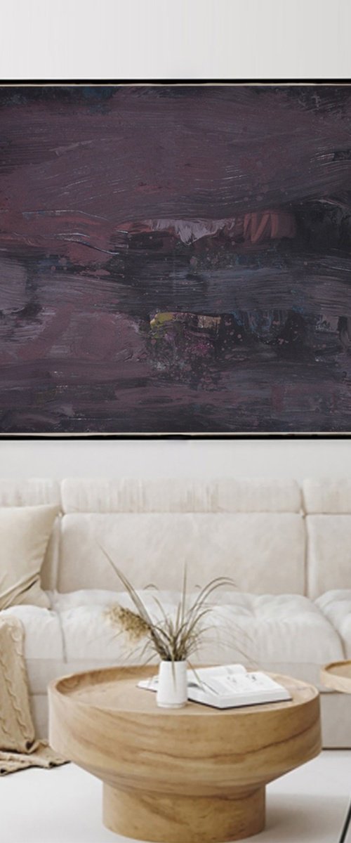 Black abstract painting art by Gabriel Prundeanu