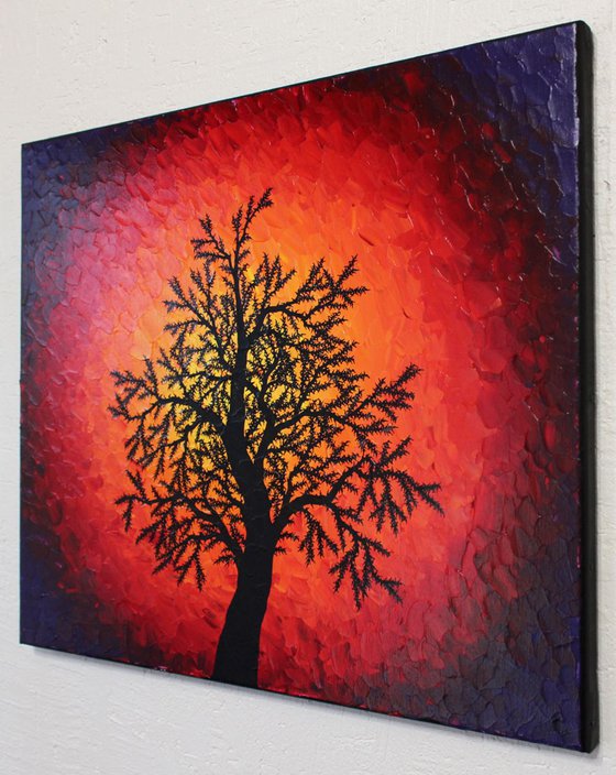 Silhouette of autumn tree