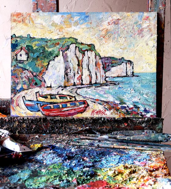 Boats in Etretat.