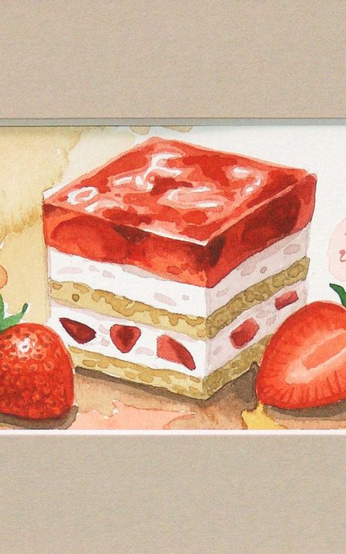 Strawberry cake * free shipping * by Jolanta Czarnecka