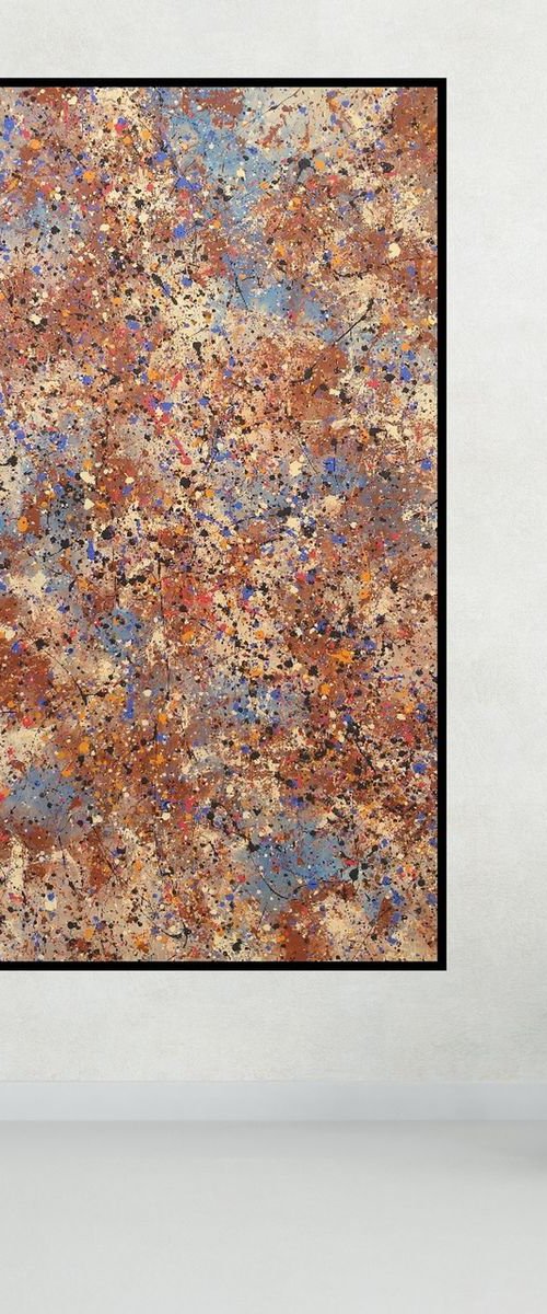 Abstract POLLOCK STYLE ACRYLIC on CANVAS by M.Y. by Max Yaskin
