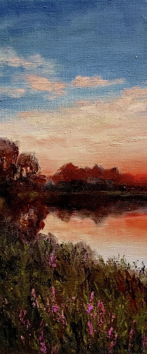 Evening by the lake by Oleh Rak