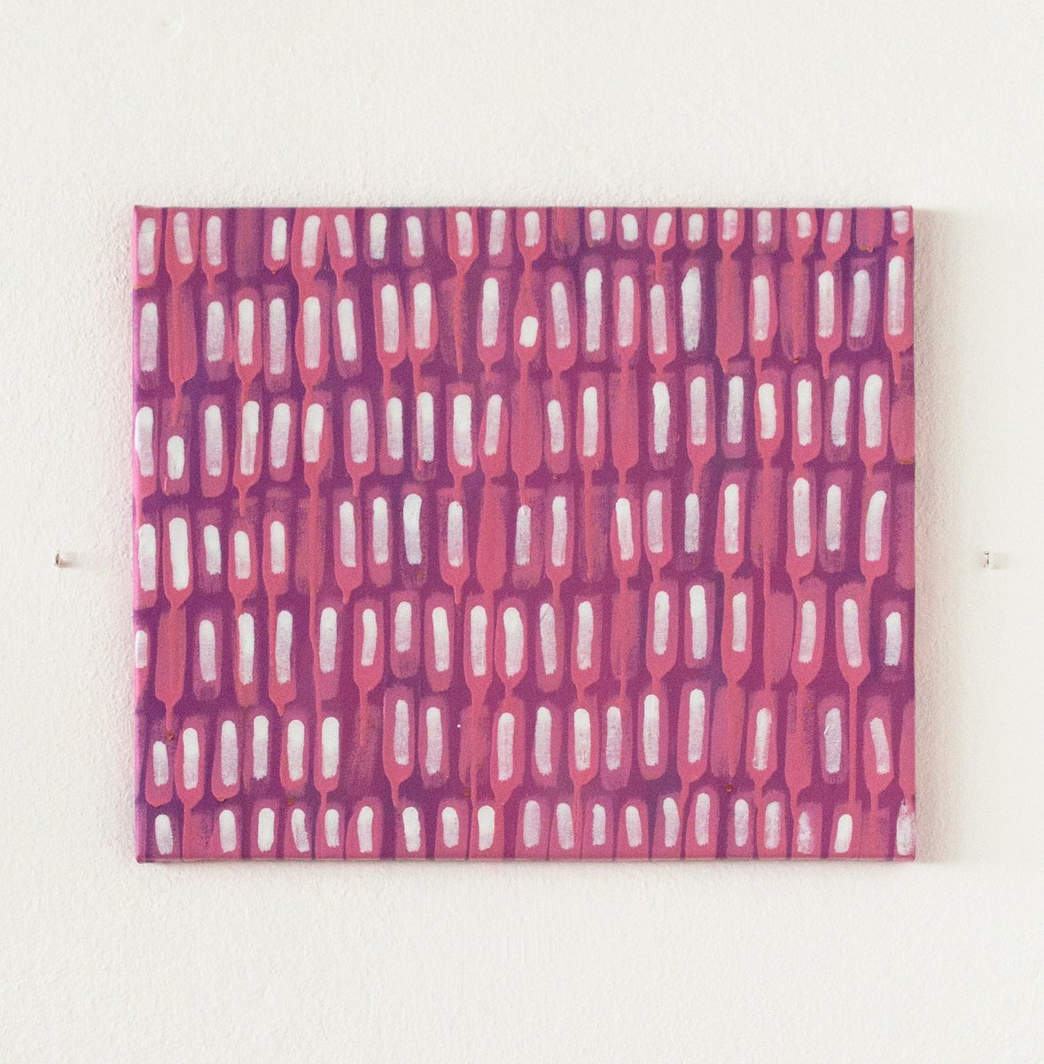 Expressive Abstract Oil Painting By Petr Johan Marek, 24 X 20", Violet Mosaic, Original Artwork