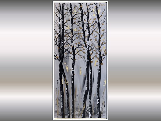 Golden Forest 2 - Acrylic Painting on Stretched Canvas - Abstract Art