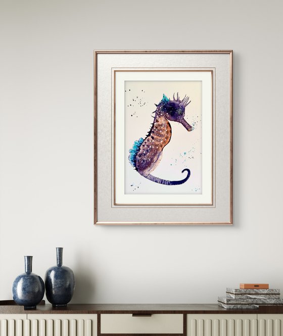 Purple Seahorse underwater