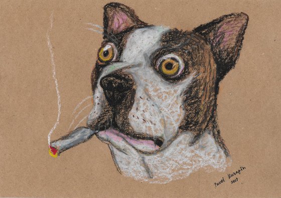 Dog with cigarette #2