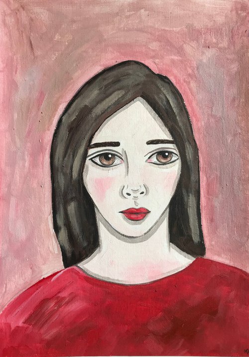 Portrait with Red by Kitty  Cooper