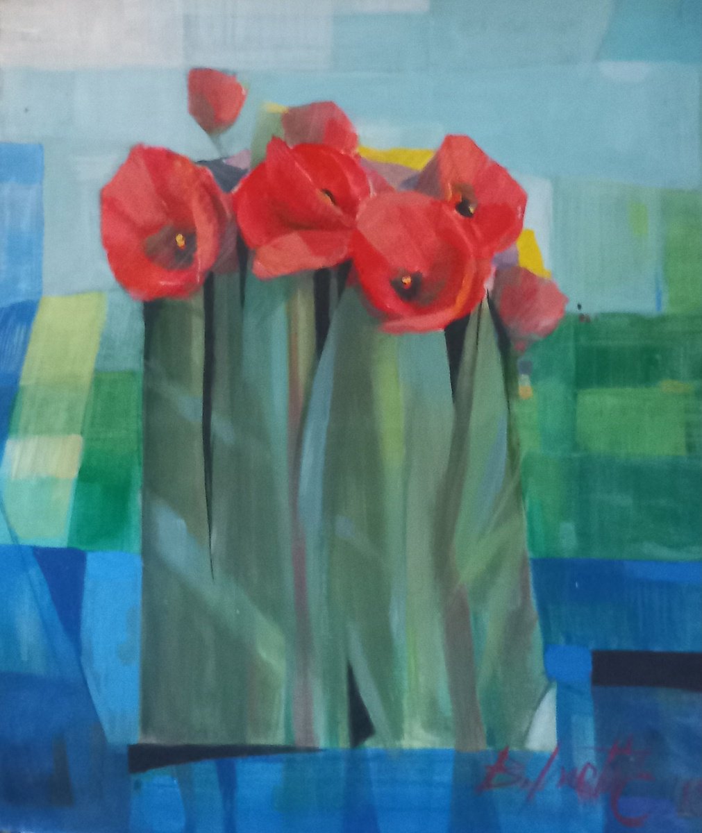 Red Popies. Sale**** By Boro Ivetic, 22 X 26, Artwork For Sale On Artfinder