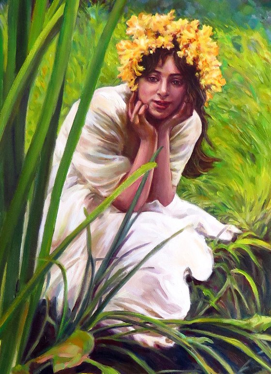 Summer Pond, Contemporary Art, Figurative,