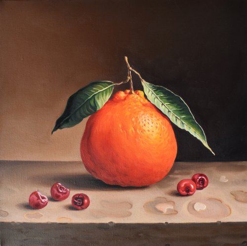 Still life with orange by RAKESH RAY CHOUDHURY