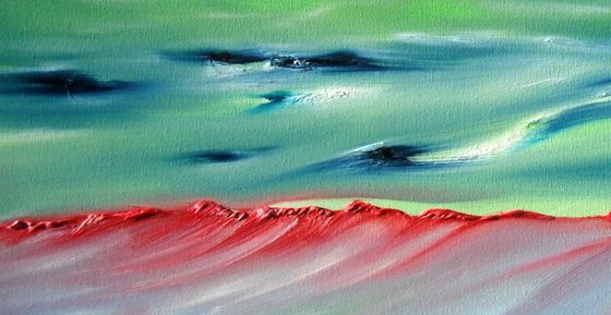 Sense of time - 100x40 cm,  Original abstract painting, oil on canvas