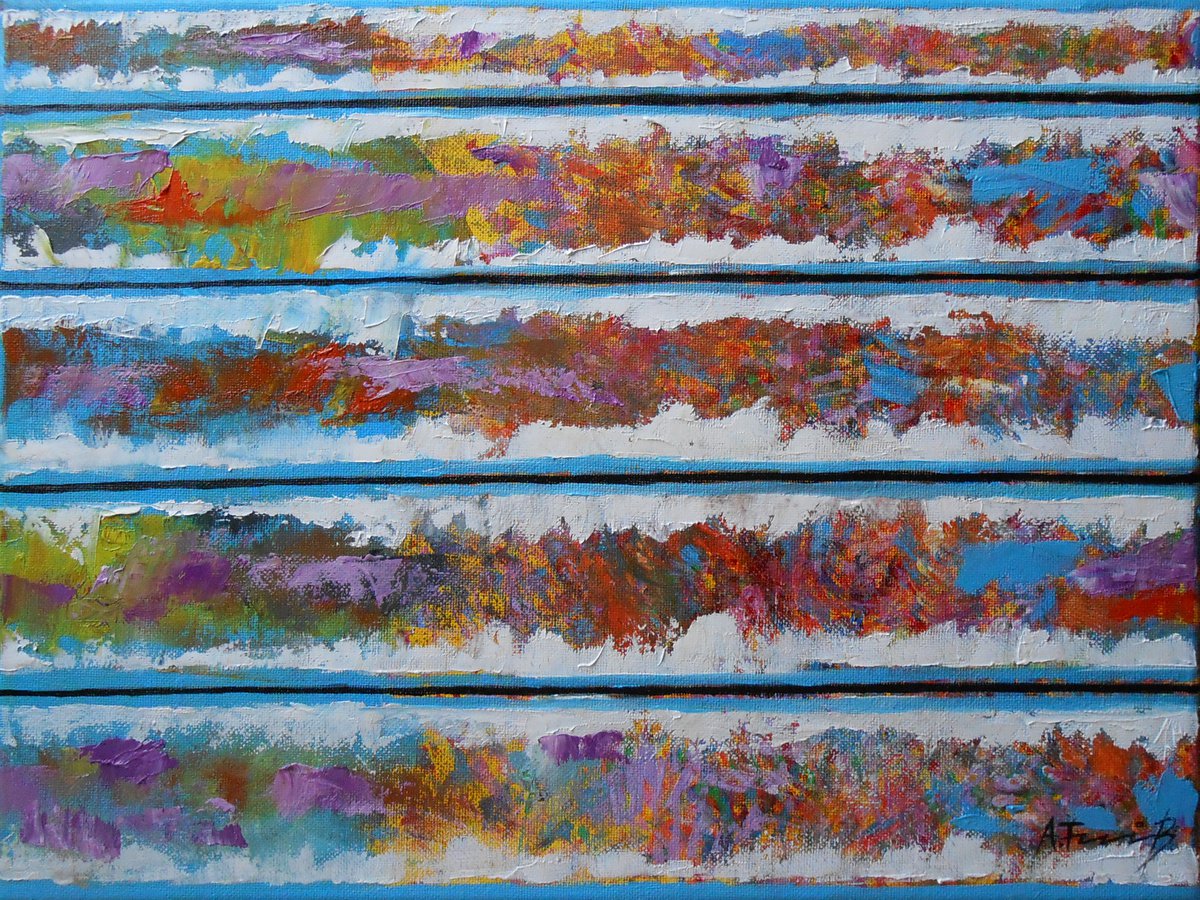 Abstract Oil Painting By Alexander Titorenkov, 16 X 12, Abstract Xii, Original Artwork