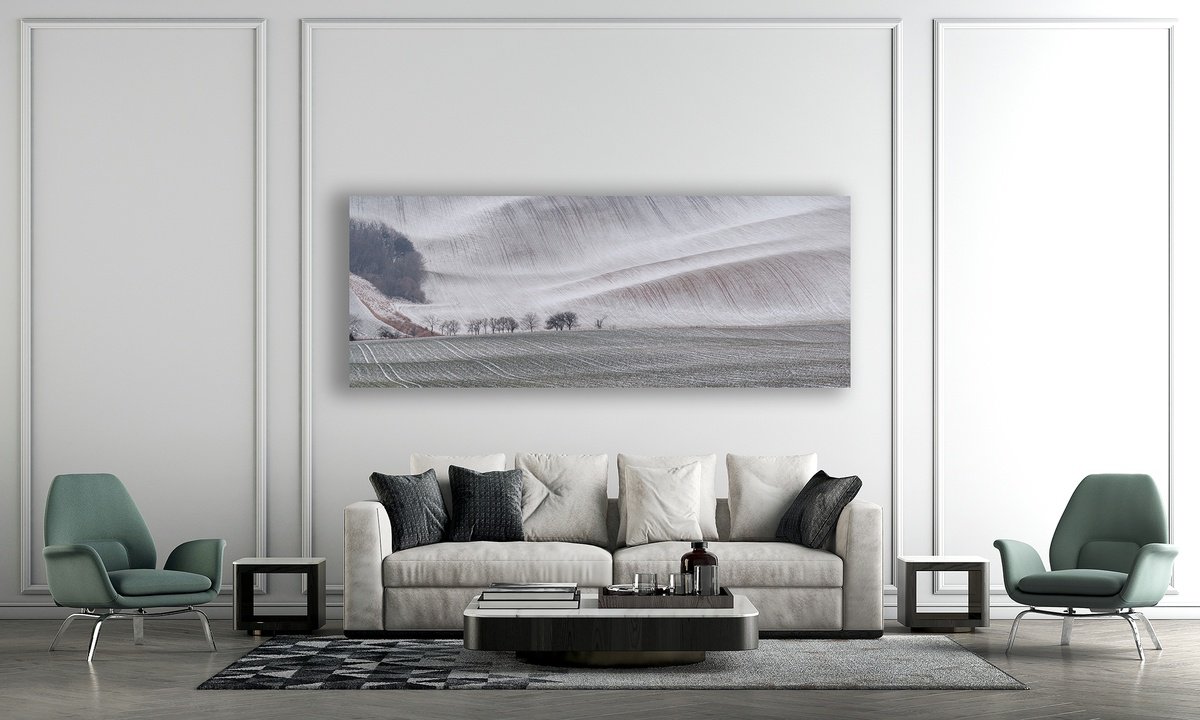 Photorealistic Landscape Photograph By Pavel Oskin, 114 X 43", Winter Wave, Original Artwork