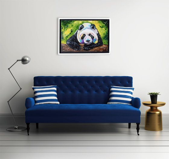 PANDA ( FRAMED 26''X19'' )