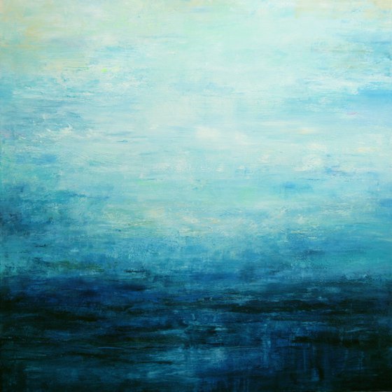 Blue Ocean. Learn to Paint an Acrylic Seascape Abstract. 