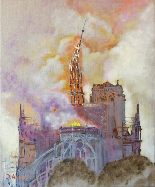 Notre-Dame de Paris en feu by Danielle ARNAL