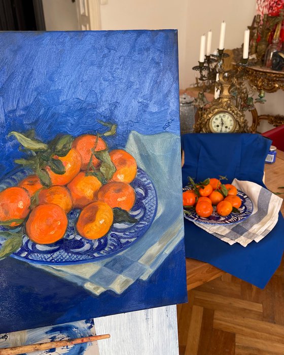 Tangerines on a plate