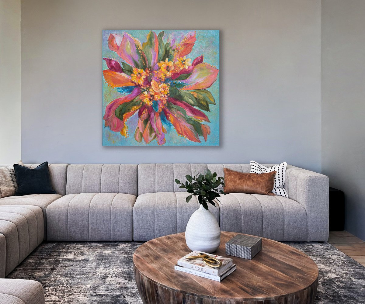 XL size abstract emotional painting JOYFUL MOOD by Mila Moroko