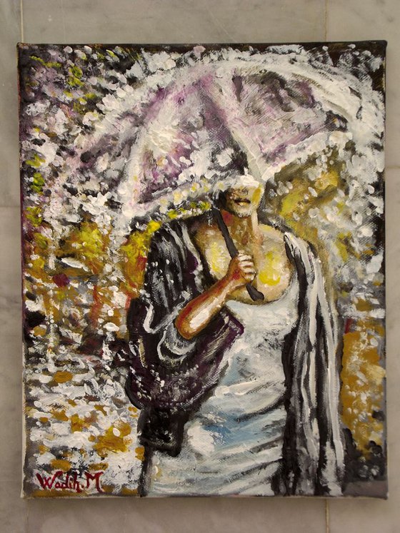 IN A RAINY DAY - Acrylic on canvas - 24x30 cm